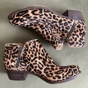 Leopard lucky brand booties hotsell